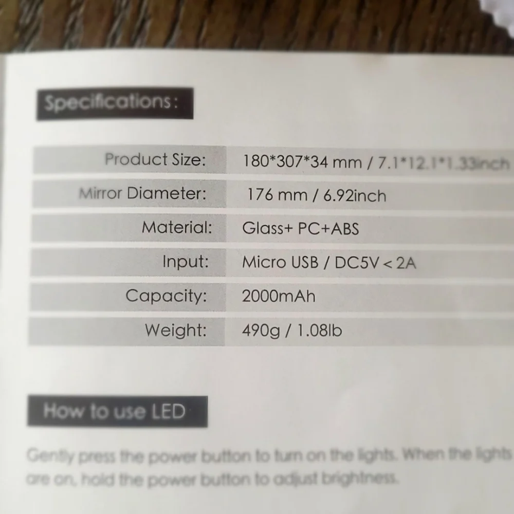 Lighted Vanity Makeup Mirror | LED | Magnifying 25X Dimmable  New in Box  Travel
